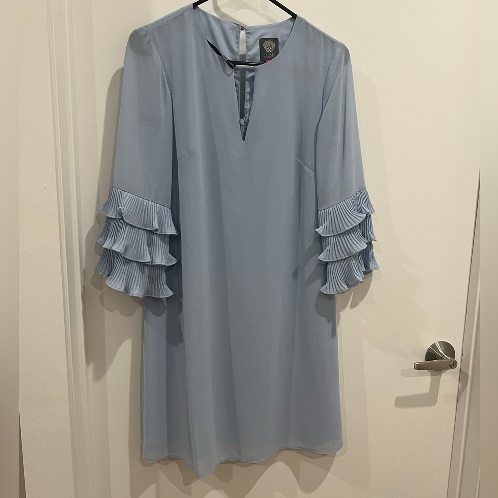 Vince Camuto Pleated Sleeve Float Shift Dress - Picture 3 of 4